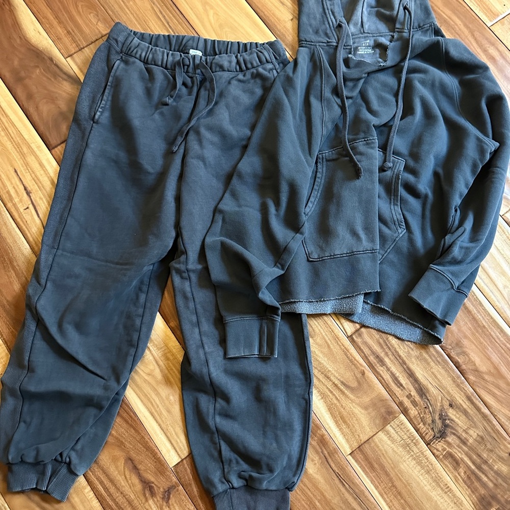 Aerie Charcoal Joggers and Hoodie Set